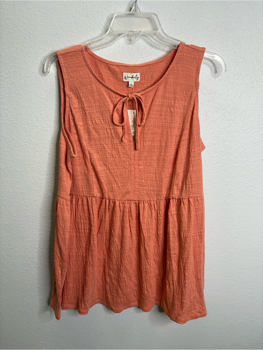 Wonderfly Large Peach Rally Split Neck Tunic NWT